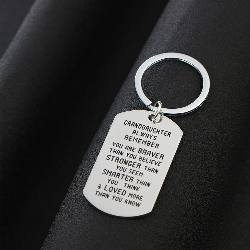 luckyidays™To My Grandson Granddaughter Son Daughter Gift Lettering Keychain